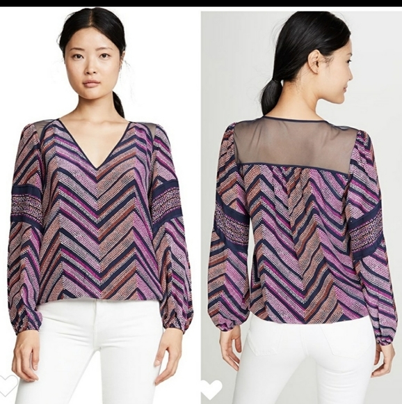 Ramy Brook Tops | Ramy Brook Silk Chevron Blouse | Poshmark